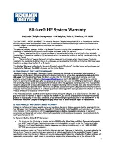 Slicker HP System WTY 30 Or 35 YR_010121 REV 02.2023 B