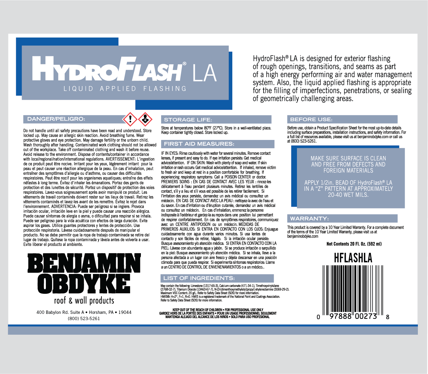 HydroFlash LA Packaging