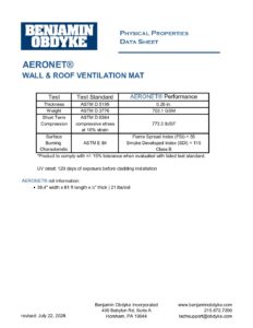 AeroNet®_Physical Properties Data Sheet