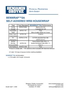 BenWrap™SA_Physical Properties Data Sheet